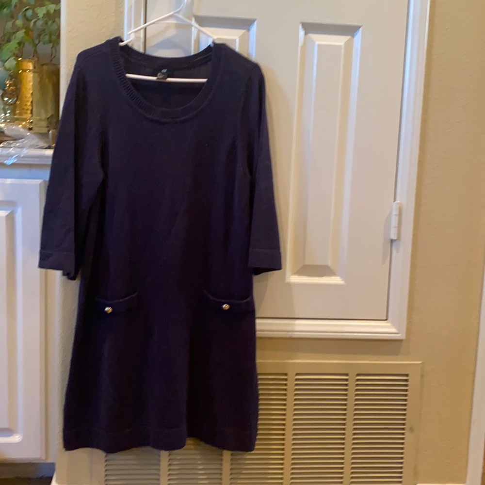 Knit navy sweater dress size L